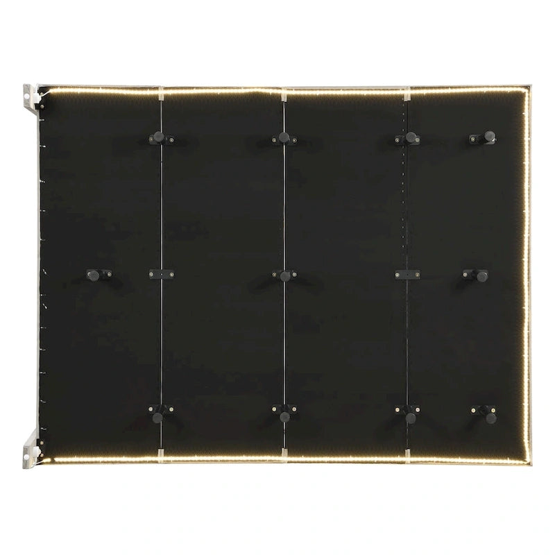 Queen Velvet Floating Bed with Sensor Light and Tufted Headboard