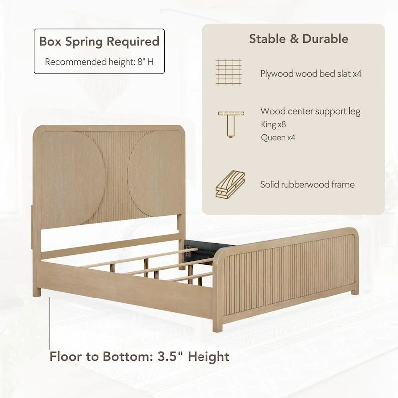 Furniture of America Adrienne Modern Rustic Solid Wood Fluting Panel Bed
