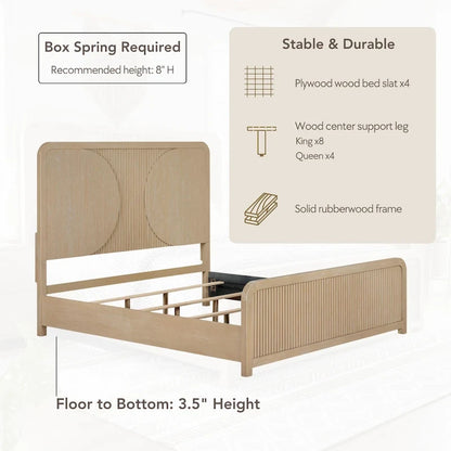 Furniture of America Adrienne Modern Rustic Solid Wood Fluting Panel Bed