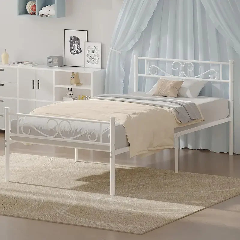 Metal Bed Frame with Headboard and Footboard- Twin/Full/Queen Size Bed