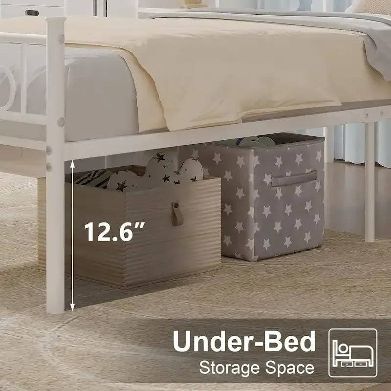 Metal Bed Frame with Headboard and Footboard- Twin/Full/Queen Size Bed