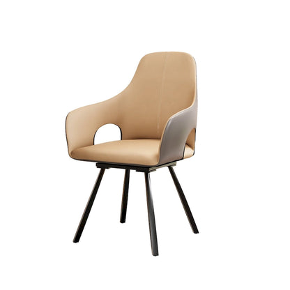 Two-tone Microfiber Leather Upholstered Rotatable Dining Chairs (Set of 2) - 22.83 W x 19.69 D x 36.61 H