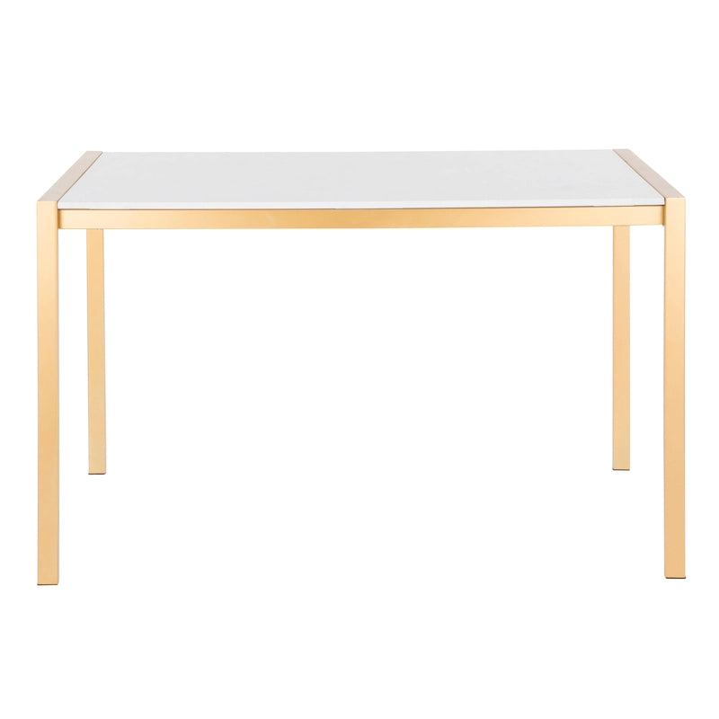 Fuji Contemporary-Glam Gold Dining Table - N/A