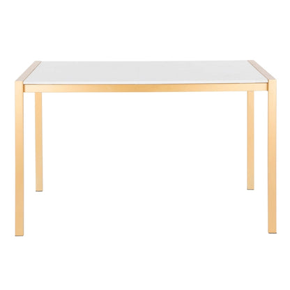 Fuji Contemporary-Glam Gold Dining Table - N/A