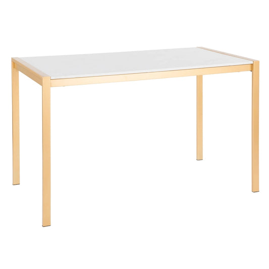 Fuji Contemporary-Glam Gold Dining Table - N/A