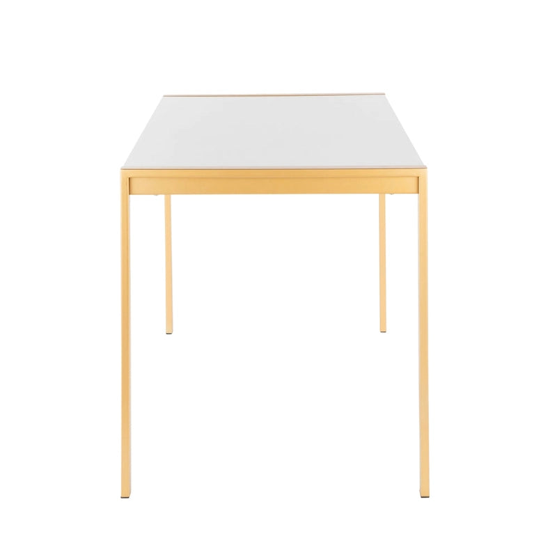 Fuji Contemporary-Glam Gold Dining Table - N/A