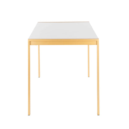 Fuji Contemporary-Glam Gold Dining Table - N/A