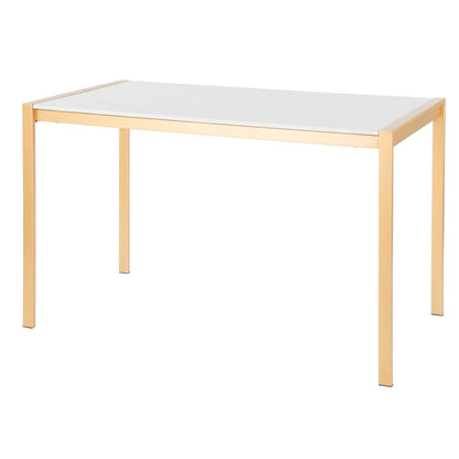 Fuji Contemporary-Glam Gold Dining Table - N/A