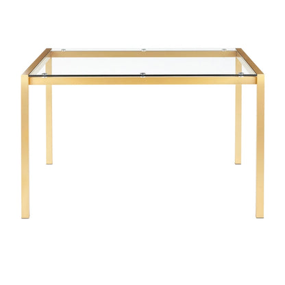 Fuji Contemporary-Glam Gold Dining Table - N/A