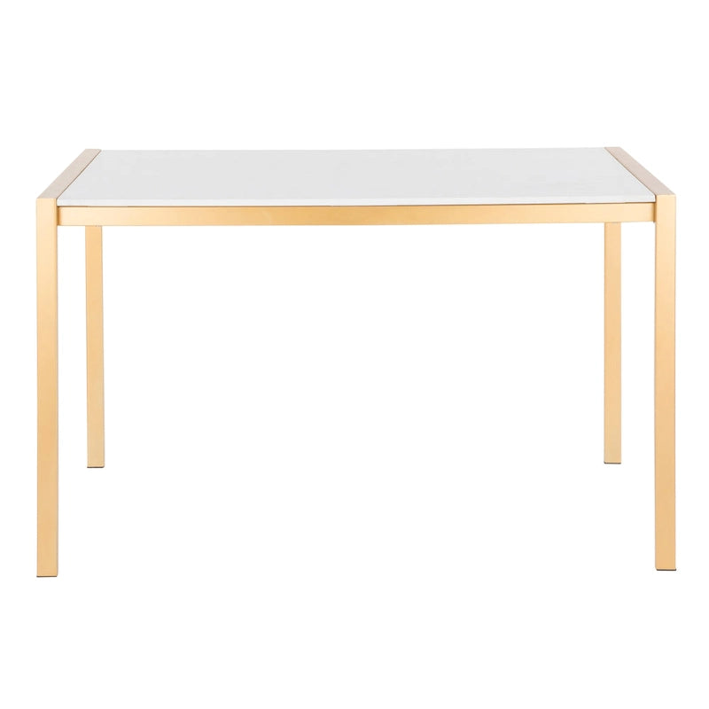 Fuji Contemporary-Glam Gold Dining Table - N/A