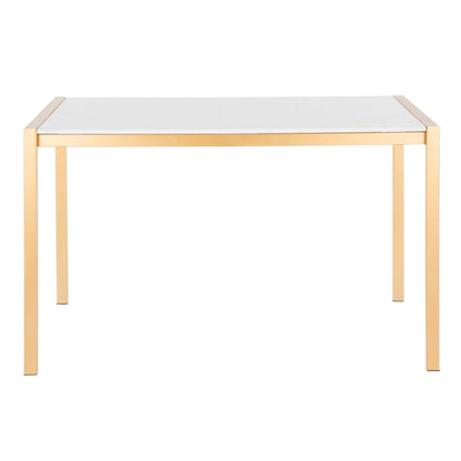 Fuji Contemporary-Glam Gold Dining Table - N/A