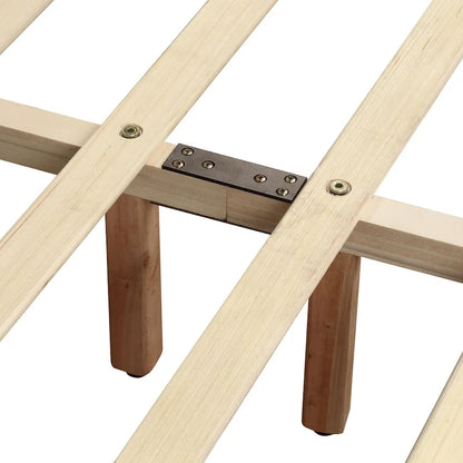 DH BASIC Glam Beige Fully Upholstered Platform Bed with Gold-tone Accents by Denhour