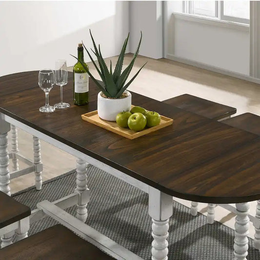 Vexl Walnut 71-inch Counter Height Table w/ Drop Leaf by Furniture of America