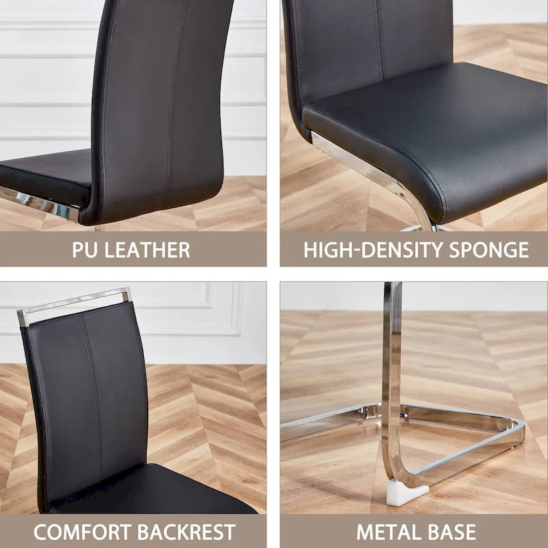 Modern Dining Chairs PU Faux Leather set of 4