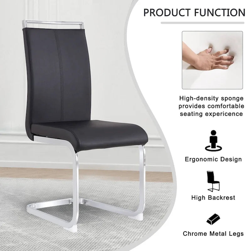 Modern Dining Chairs PU Faux Leather set of 4