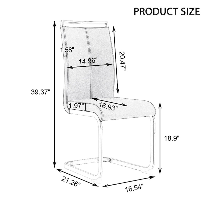 Modern Dining Chairs PU Faux Leather set of 4