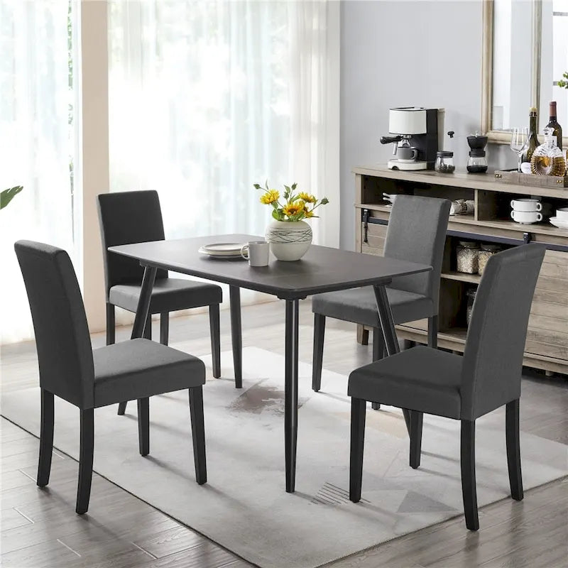 Yaheetech 4pcs Upholstered Fabric Dining Chairs with Solid Wood Legs For Dining Room - N/A