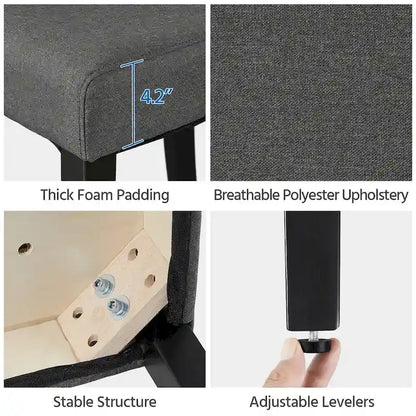 Yaheetech 4pcs Upholstered Fabric Dining Chairs with Solid Wood Legs For Dining Room - N/A