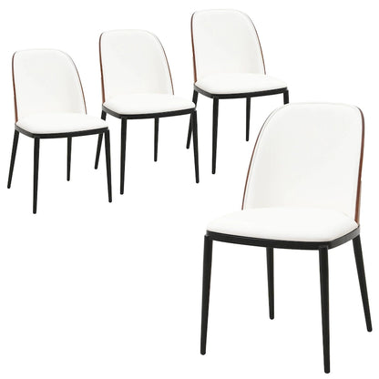 Dining Chair with Upholstered Seat Side Chair with MDF Wood Frame in Steel Set of 4