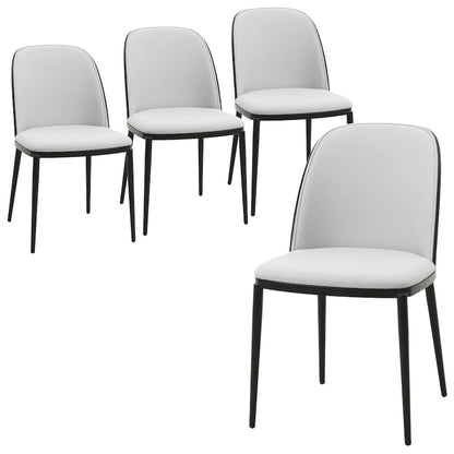 Dining Chair with Upholstered Seat Side Chair with MDF Wood Frame in Steel Set of 4