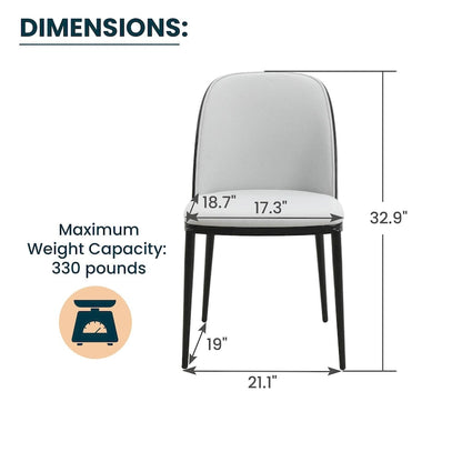 Dining Chair with Upholstered Seat Side Chair with MDF Wood Frame in Steel Set of 4