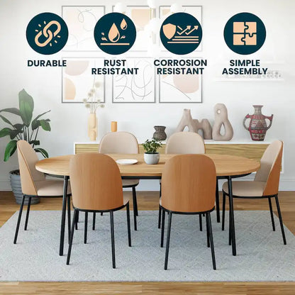 Dining Chair with Upholstered Seat Side Chair with MDF Wood Frame in Steel Set of 4