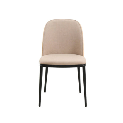Dining Chair with Upholstered Seat Side Chair with MDF Wood Frame in Steel Set of 4