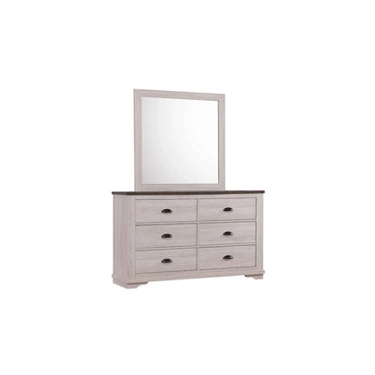 Marilyne 6 Piece Chalk Gray Rustic Sleigh Bedroom Set