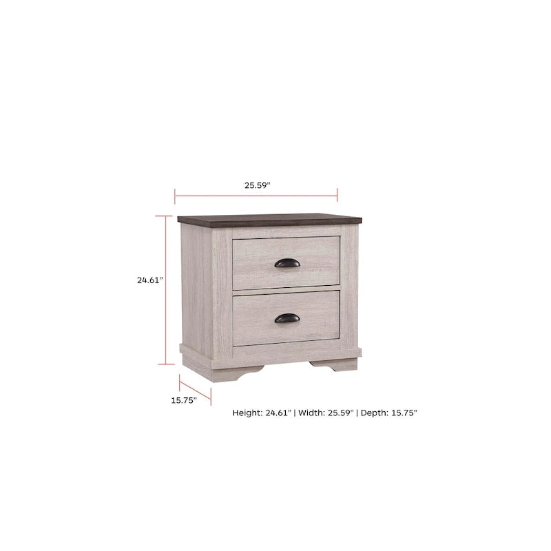 Marilyne 6 Piece Chalk Gray Rustic Sleigh Bedroom Set