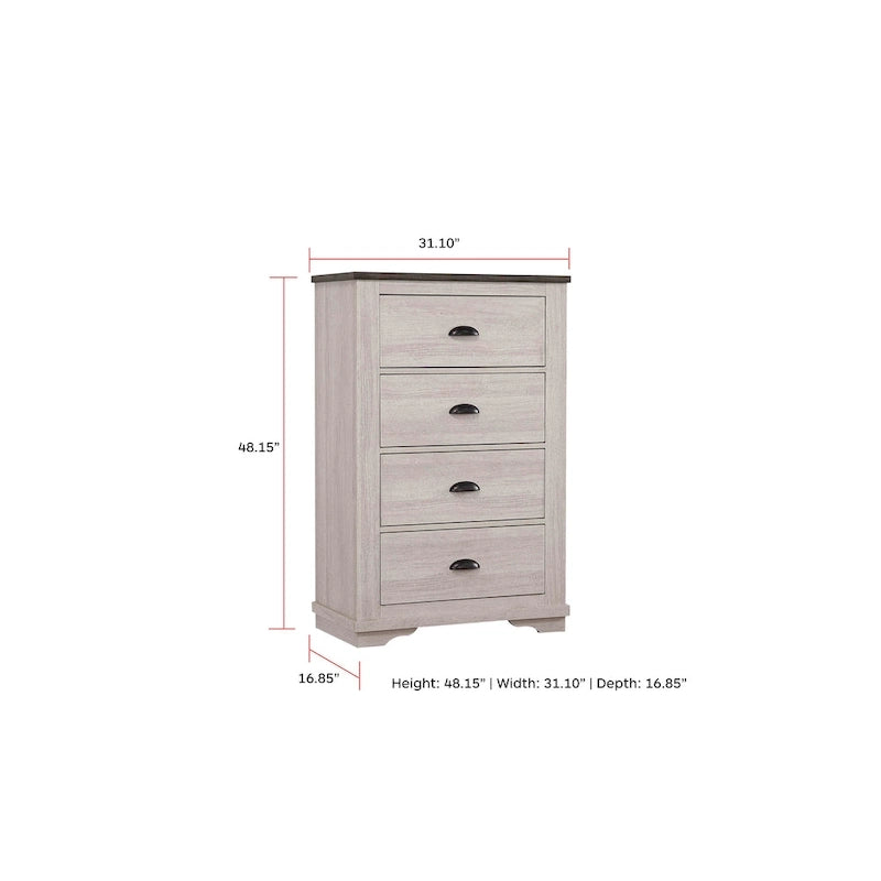 Marilyne 6 Piece Chalk Gray Rustic Sleigh Bedroom Set