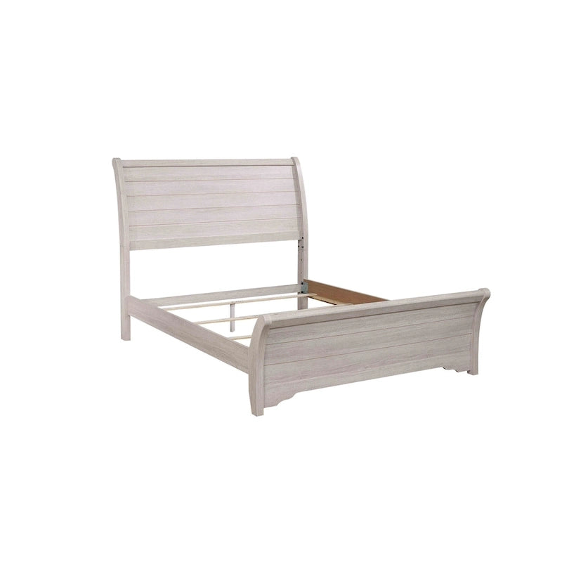 Marilyne 6 Piece Chalk Gray Rustic Sleigh Bedroom Set