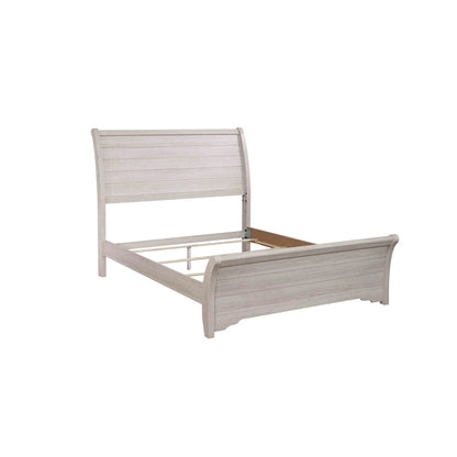 Marilyne 6 Piece Chalk Gray Rustic Sleigh Bedroom Set