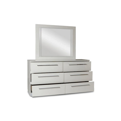 New Classic Furniture Vexa White High Gloss 4-Piece Bedroom Set with Nightstand