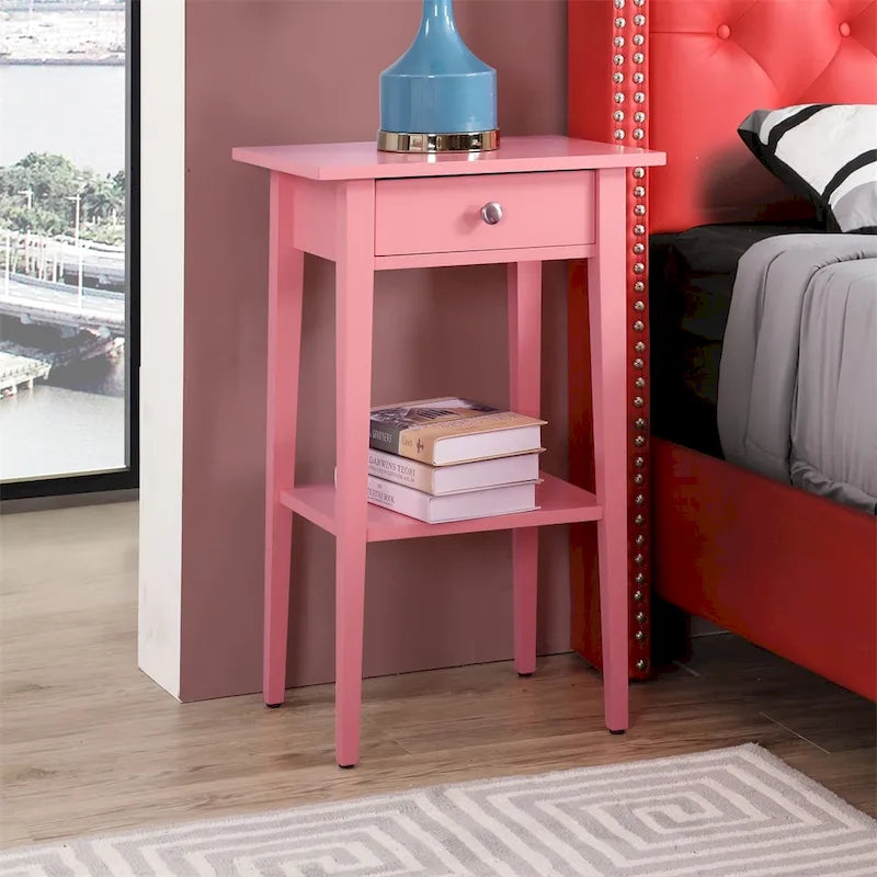 Wood Nightstand with Drawer