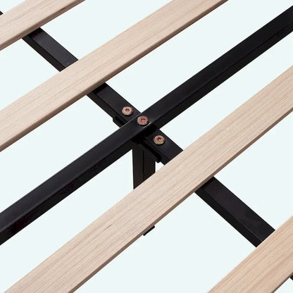 Queen Size Upholstered Platform Bed with Flower Pattern