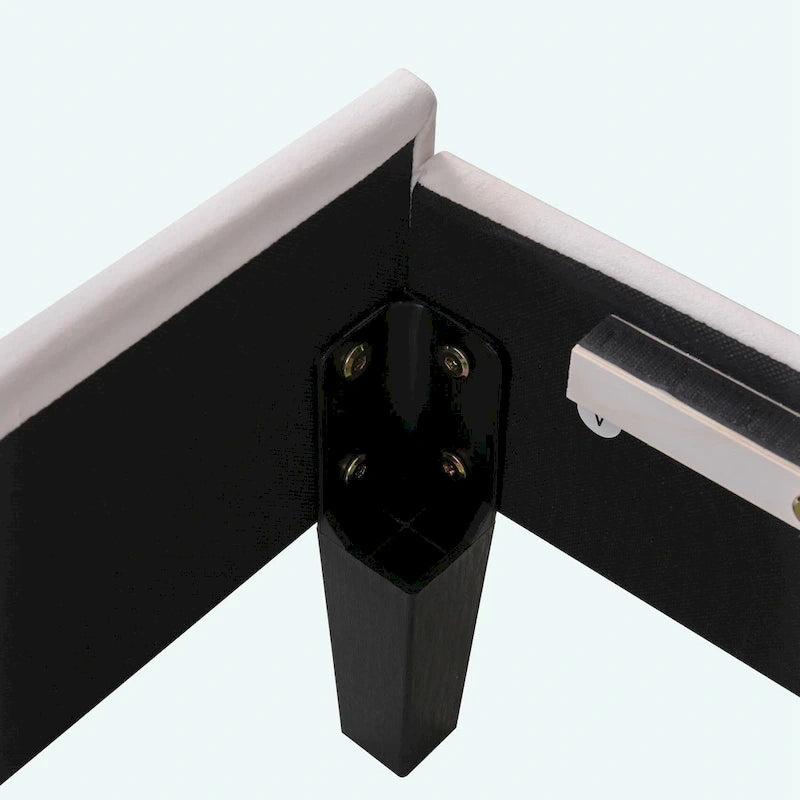 Queen Size Upholstered Platform Bed with Flower Pattern