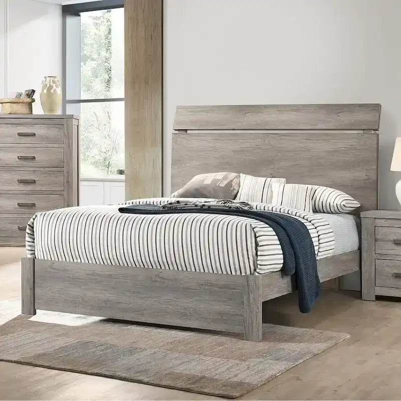 Wood Grain Surface Bed, Weathered Grey