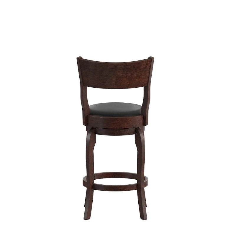 Commercial Upholstered Wooden Swivel Counter Stool