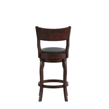 Commercial Upholstered Wooden Swivel Counter Stool