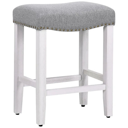 Jameson Upholstered Polyester Antique White 24 Inch Counter Stool