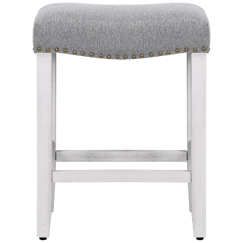 Jameson Upholstered Polyester Antique White 24 Inch Counter Stool