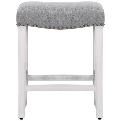 Jameson Upholstered Polyester Antique White 24 Inch Counter Stool
