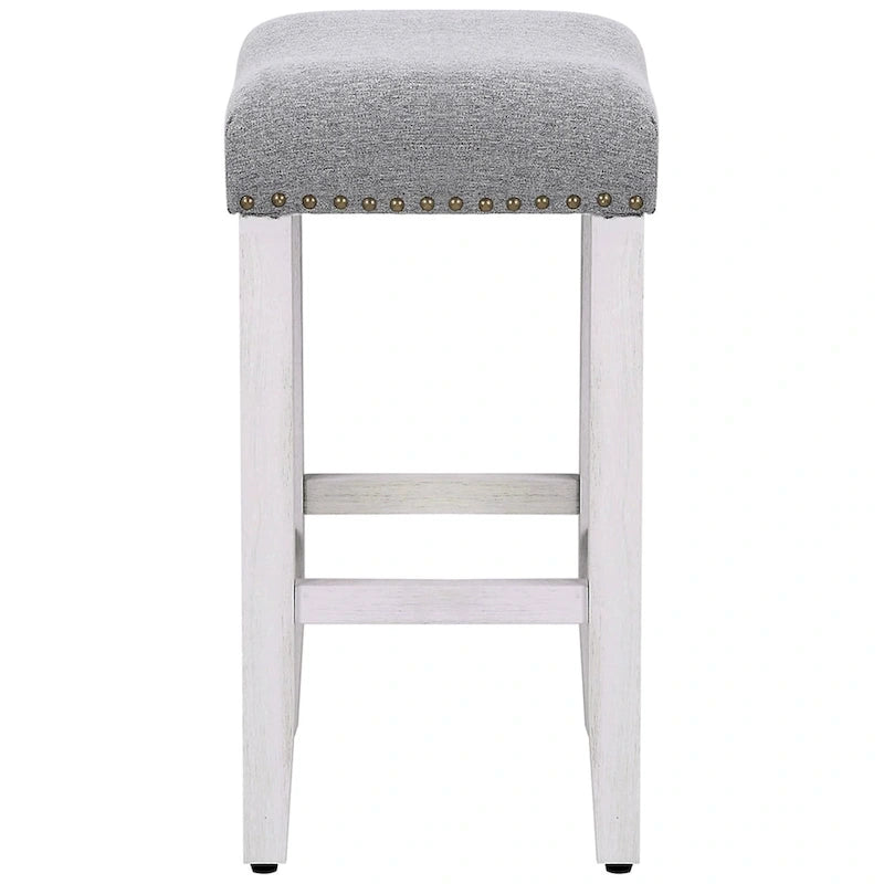 Jameson Upholstered Polyester Antique White 24 Inch Counter Stool