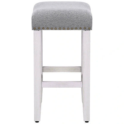 Jameson Upholstered Polyester Antique White 24 Inch Counter Stool