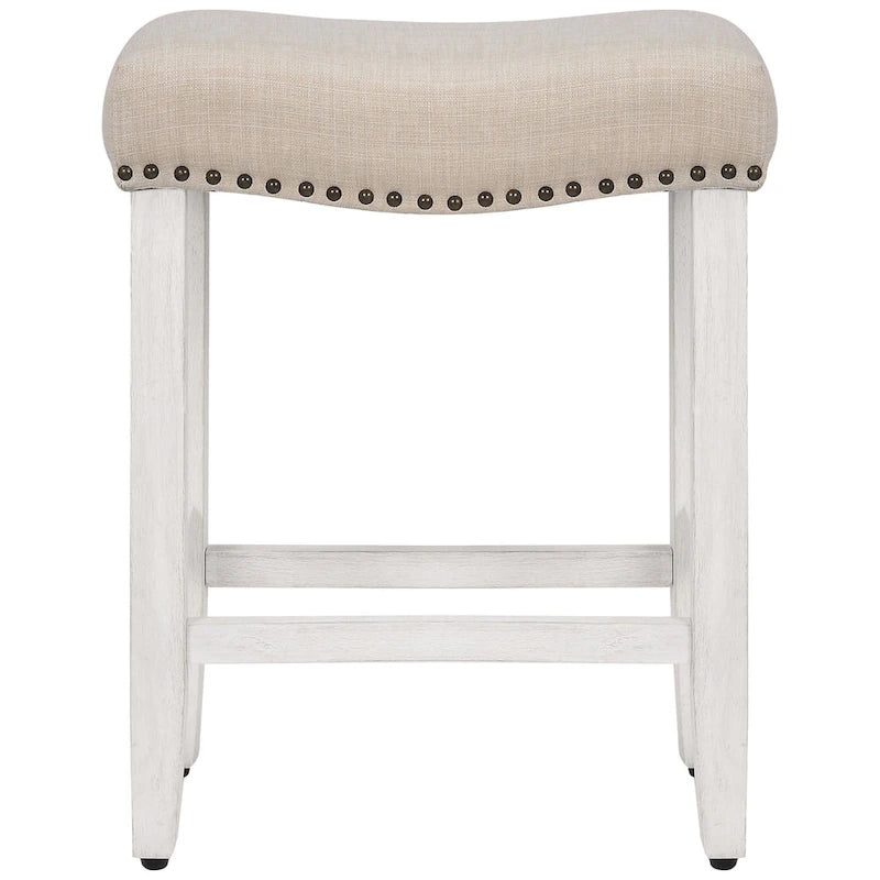 Jameson Upholstered Polyester Antique White 24 Inch Counter Stool