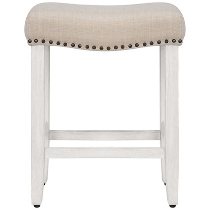 Jameson Upholstered Polyester Antique White 24 Inch Counter Stool