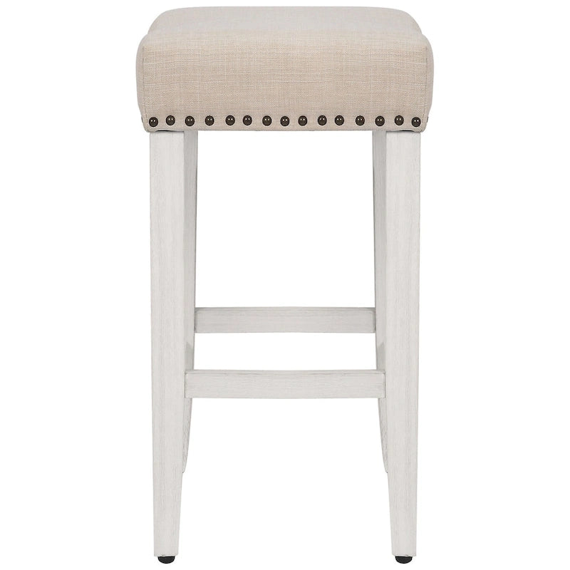 Jameson Upholstered Polyester Antique White 24 Inch Counter Stool
