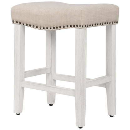 Jameson Upholstered Polyester Antique White 24 Inch Counter Stool