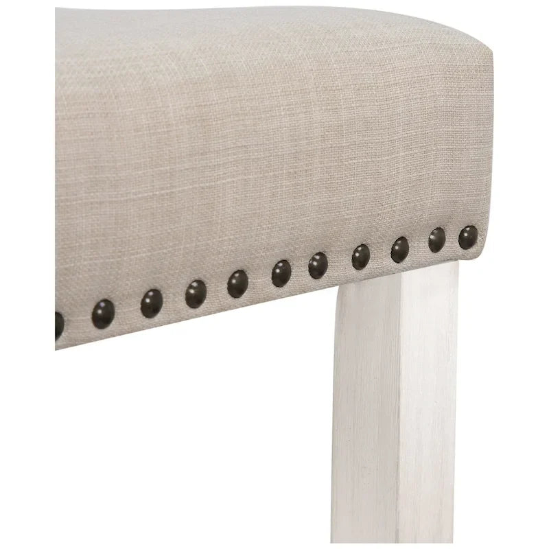 Jameson Upholstered Polyester Antique White 24 Inch Counter Stool