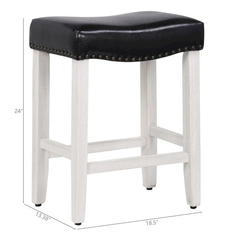 Jameson Upholstered Polyester Antique White 24 Inch Counter Stool